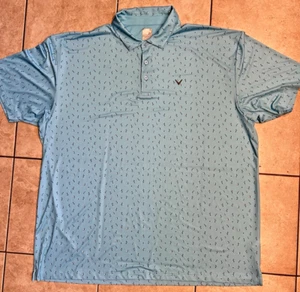 Callaway Shirt Herren 3XL Tall Golf Polo Opti-Dri Golf Blau Martini AOP Loch in 1 - Bild 1 von 8