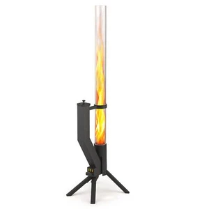 GARDENFLARE tubo de fuego acero inoxidable columna de fuego antorcha de pellets chimenea de jardín negro - Imagen 1 de 7