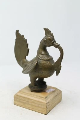 古董原版印度教青铜南印度孔雀雕像木架 NH6231 — 第 1/4 张图片
