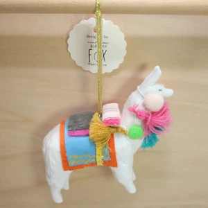 Anthropologie Lama Adornato Animale Ornamento BirdCanFox Decorazione Albero di Natale - Foto 1 di 13