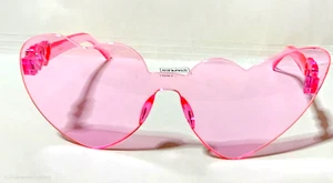 Party Sunglass Pink Heart Shape Jelly Color (Volume Pricing) ( Funny Misshapen) - Picture 1 of 6