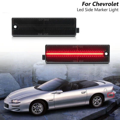Pair Smoked LED Rear Bumper Side Marker Lights For Chevrolet Camaro 1993-2002 - Image 1 of 4