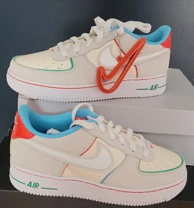 NUOVE AUTENTICHE NIKE AIR FORCE 1 LV8 2 BG "HOLIDAY COOKIES" GS US 6 ANNI - Foto 1 di 5