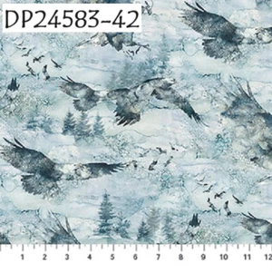 Soar Eagle Scenic cotton quilt fabric Northcott Water Color 24583-42 - Picture 1 of 8