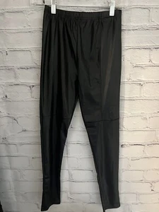 Unbranded Solid Black Faux Leather Leggings Lightweight EUC Girl's Size M/L - Picture 1 of 7