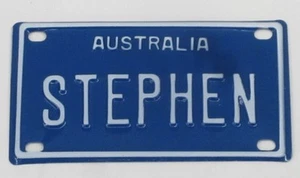 STEPHEN NOVELTY NAME MINI TIN AUSTRALIAN LICENSE NUMBER PLATE - Foto 1 di 1