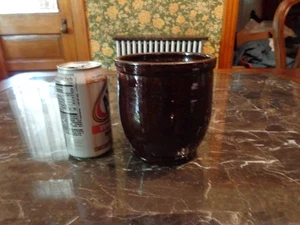 John Bell Antique Brown Glazed Pottery Table or Pantry Storage Crock , Stamped - Picture 1 of 6