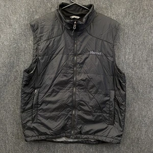 Marmot Puffer Vest Lightweight Mens XL Full Zip Black Zipped Pockets Outdoor - Picture 1 of 12