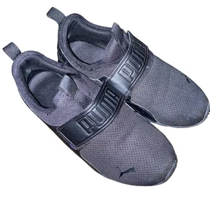 PUMA Axelion Low Top Black Slip-On Sneakers Men’s 7 = Women’s 8.5 Wide Width - Picture 1 of 10