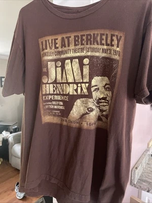 Retro JIMI HENDRIX EXPERIENCE Live at Berkeley May 30 1970 MD Shirt COX MITCHELL - Image 1 of 2