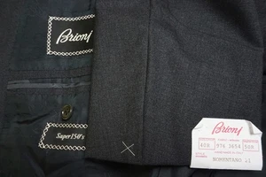 Brioni Nomentano S150s Wool Solid Gray 2 Pc Suit Jacket Pants Sz 40R BRAND NEW - Picture 1 of 12
