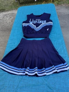 Vikings Blue & White Varsity VINTAGE Cheerleader Uniform Outfit Halloween A1 - Picture 1 of 7