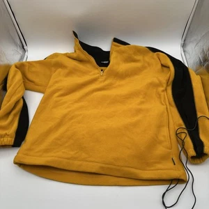 White Sierra Mens Fleece Pullover Sz L Yellow Black Quarter Zip Hiking Outdoors - Picture 1 of 8
