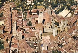 San Gimignano Medieval Town Siena Italy Aerial View  Postcard - Picture 1 of 2