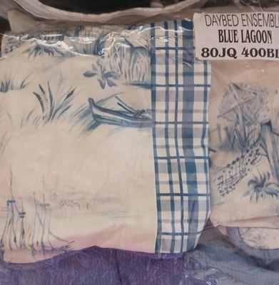 Blue Lagoon Lake Daybed Ensemble Quilt Comforter Set W/ Shams Ruffle NIP - Image 1 of 4