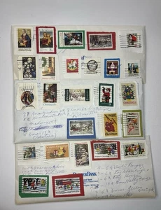 Lot Of Vintage Christmas Postage Stamps Used 1960s - Picture 1 of 7