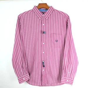 NEW Chaps Easy Care Button Down XL Burgundy Striped Long Sleeve NWT - Picture 1 of 5