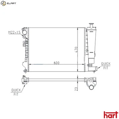 RADIATOR ENGINE COOLING 605 977 FOR PEUGEOT EXPERT/Van/Platform/Chassis 806 1.8L - Image 1 of 4