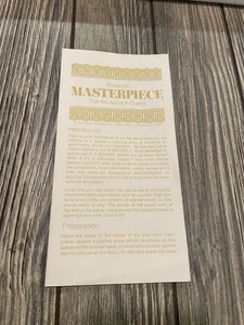 Masterpiece 1970 Parker Brothers Spiel Ersatzteil - Anleitung EUC - Bild 1 von 3