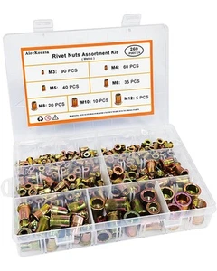 Metrisches Nietmuttern-Sortiment-Set - 260-teilig RIV Muttern (M3 M4 M5 M6 M8 M10 M12) Ca... - Bild 1 von 6