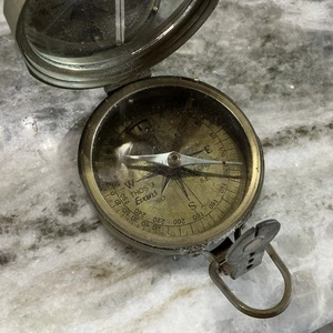 Brújula antigua de latón macizo W Thos J Evans, ESQ Londres Inglaterra - Imagen 1 de 6