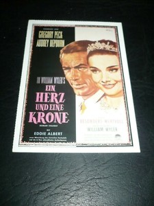ROMAN HOLIDAY, film card [Gregory Peck, Audrey Hepburn]