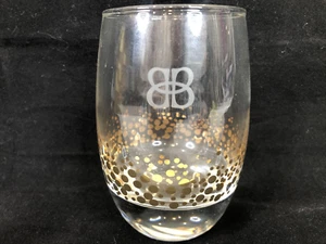 Baileys 8 Oz Small Rocks Glass Gold Confetti Irish Cream Liqueur Barware EUC - Picture 1 of 6