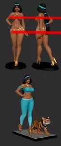 Kit de modelo de prueba de artista de comisión para princesa árabe y bailarina del vientre jazmín - Imagen 1 de 6