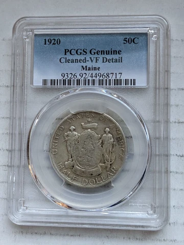 1920-P Maine Centennial 90% Silver Half Dollar PCGS VF Details 50c Philadelphia Cover