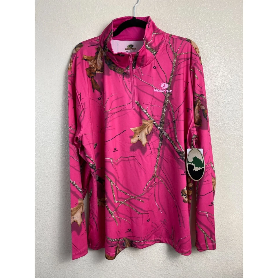 NUEVO Cuello Cadete Roble Mossy Mujer 1/4 Cremallera Manga Larga Talla 2XL Peso Ligero Camuflaje Foto 1 de 4