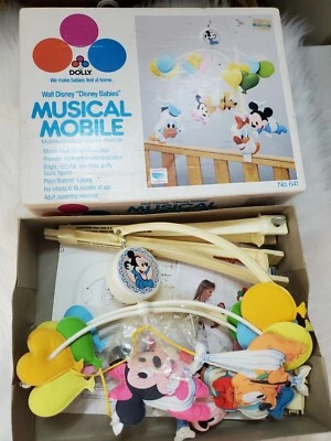 Vintage Dolly Disney Babies Mickey Mouse #641 Musical Mobile Baby Musical 80's - Image 1 of 3