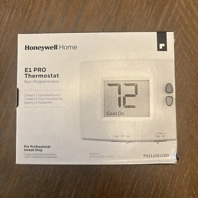 霍尼韦尔 3 密封 TH1110E1000 E1 Pro 非可编程恒温器 (1H/1C) — 第 1/4 张图片