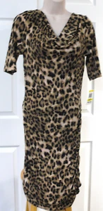 NEW I.N.C International Concepts Cheetah Leopard Dress lined stretch size M - Picture 1 of 7