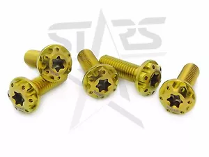 Brake Rotor Bolt Disc Screw torx Yamaha M8x1.25x25 Titanium Gold Forged New X5 - Picture 1 of 5