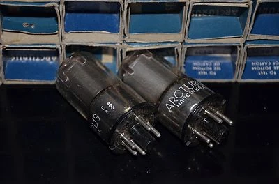 Matched Pair NOS Arcturus 6C5GT NIB - rare metal base -  Audio Triode - Image 1 of 4