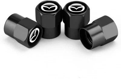 Black Mazda Wheel Valve Dust Caps. Mazda2 Mazda3 CX-5 CX-30 MX-30 CX-60 MX-5 - Image 1 of 4