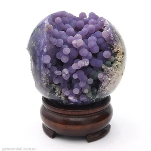 Sphere 68mm Grape Agate 335g Gemstone Crystal Ball Natural Mineral Inc Stand - Picture 1 of 7