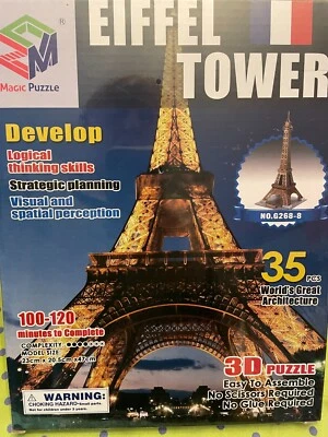 Eiffel Tower 3D Puzzle by Magic Puzzle 35 pc World's Great Architecture NEW - Image 1 of 3