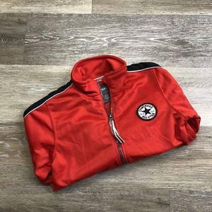 CONVERSE Full Zip Up Mock Neck Red Bomber Jacket Boy's Size Large 6-7 Yrs Old - Picture 1 of 10