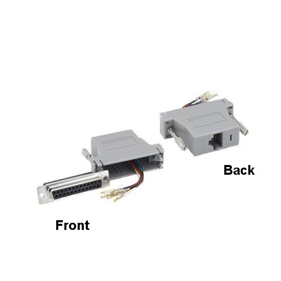 Kentek DB25 Female to RJ45 Female Modular Adapter Networking Ethernet Cat5E Cat6 - Image 1 of 1