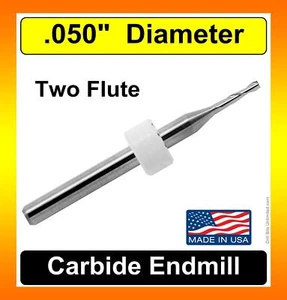 Fresadora de extremo de .05", dos flautas, carburo de .300" de profundidad, UNA pieza hecha en EE. UU. .050 UMT113 - Imagen 1 de 5