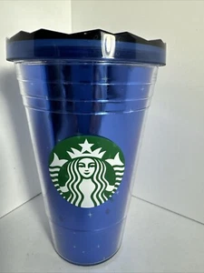 Starbucks Disneyland 60th Anniversary Tumbler 2015 Blue Cold Cup No Straw 16 oz - Picture 1 of 8