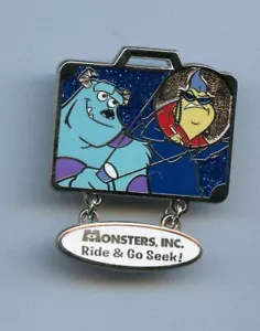 TDL Disney Tokyo Travel Package Monsters, Inc Sulley & Roz Ride & Seek Pin - Picture 1 of 1