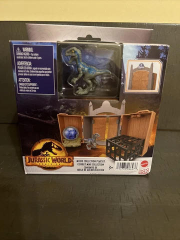 NEW Mattel Jurassic World Dominion Velociraptor Blue Micro Collection Playset Cover