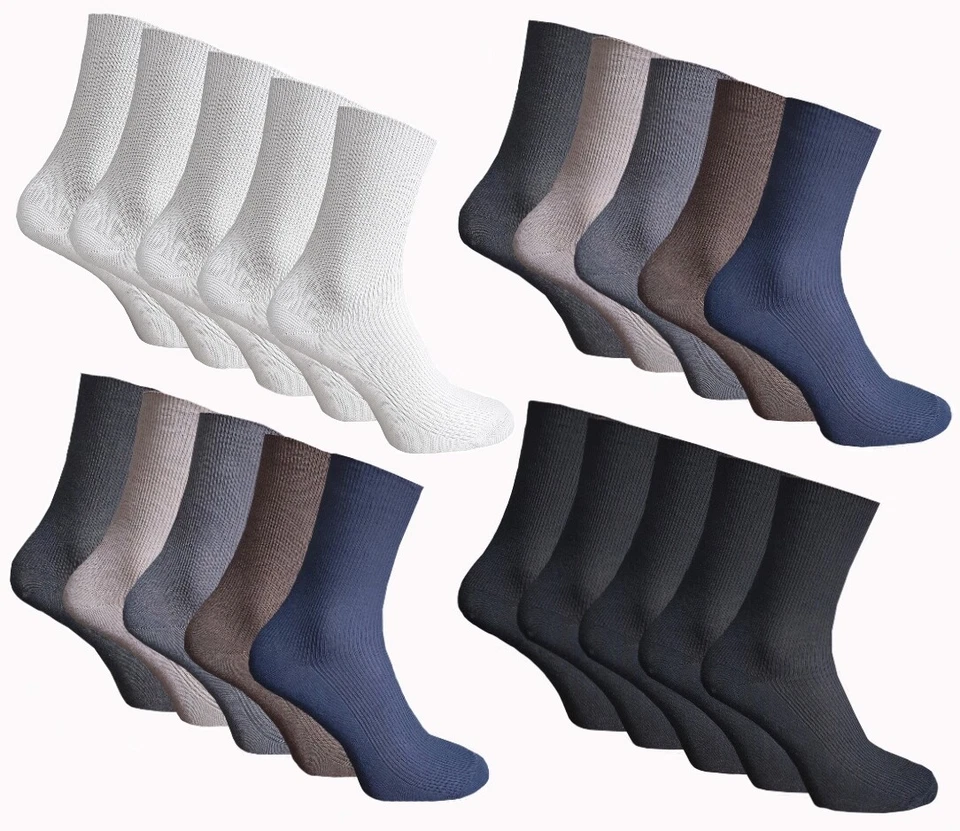 5-50 Paar Diabetiker Socken ohne Gummi aus 100% hochwertiger Baumwolle Gr.35-47 - Bild 1 von 1
