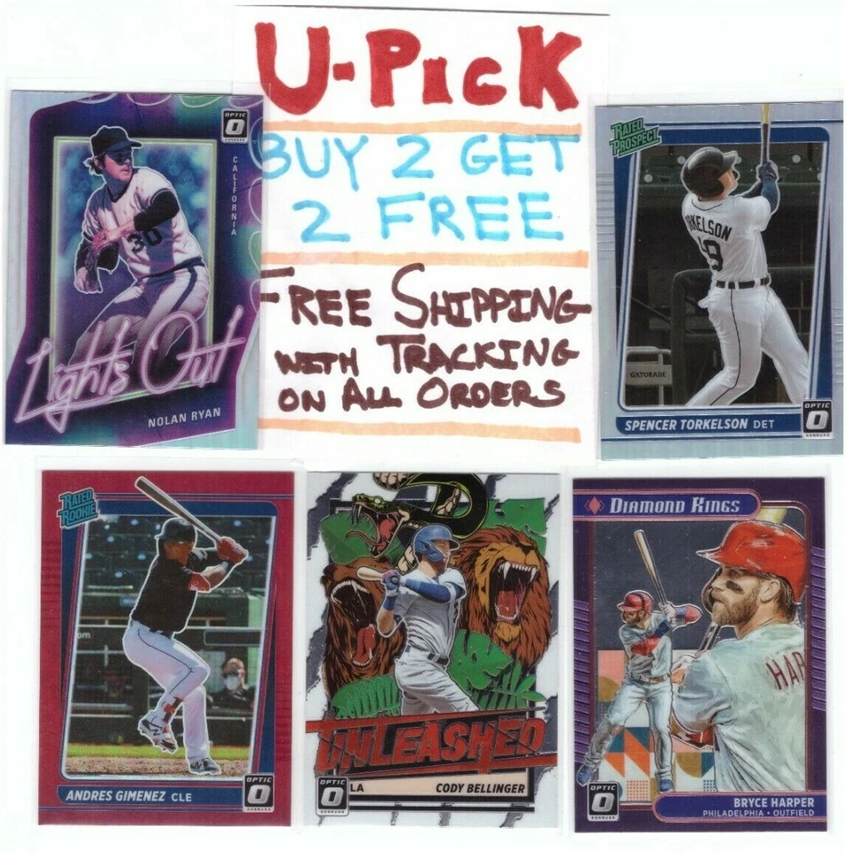 2021 Panini Donruss Optic Base Inserts RC Prizm HOF Buy 2 Get 2 FREE Ships FREE - Image 1 of 1
