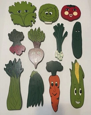 Juego de 11 colgantes de pared antropomórficos vegetales pintados a mano decoración de arte de pared Foto 1 de 4