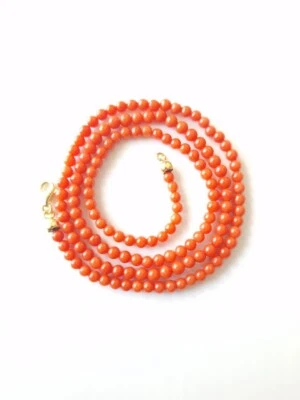 collana donna vero corallo rosso di Sardegna naturale e argento 925 Dorato  - Immagine 1 di 4