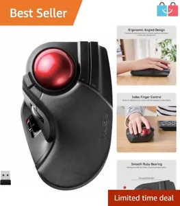 Ergonomic Wireless Trackball with 8-Buttons & Soft Palm Rest for Windows/Mac - Picture 1 of 12