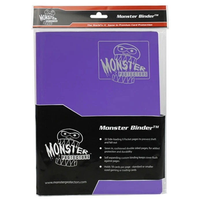 Carpeta de almacenamiento de tarjetas Monster púrpura mate de 9 bolsillos 360 MON9PMPU Foto 1 de 1